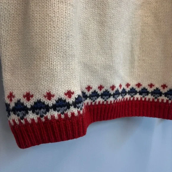 Vintage Eddie Bauer Medium Sweater Wool Fair Isle - Picture 9 of 13